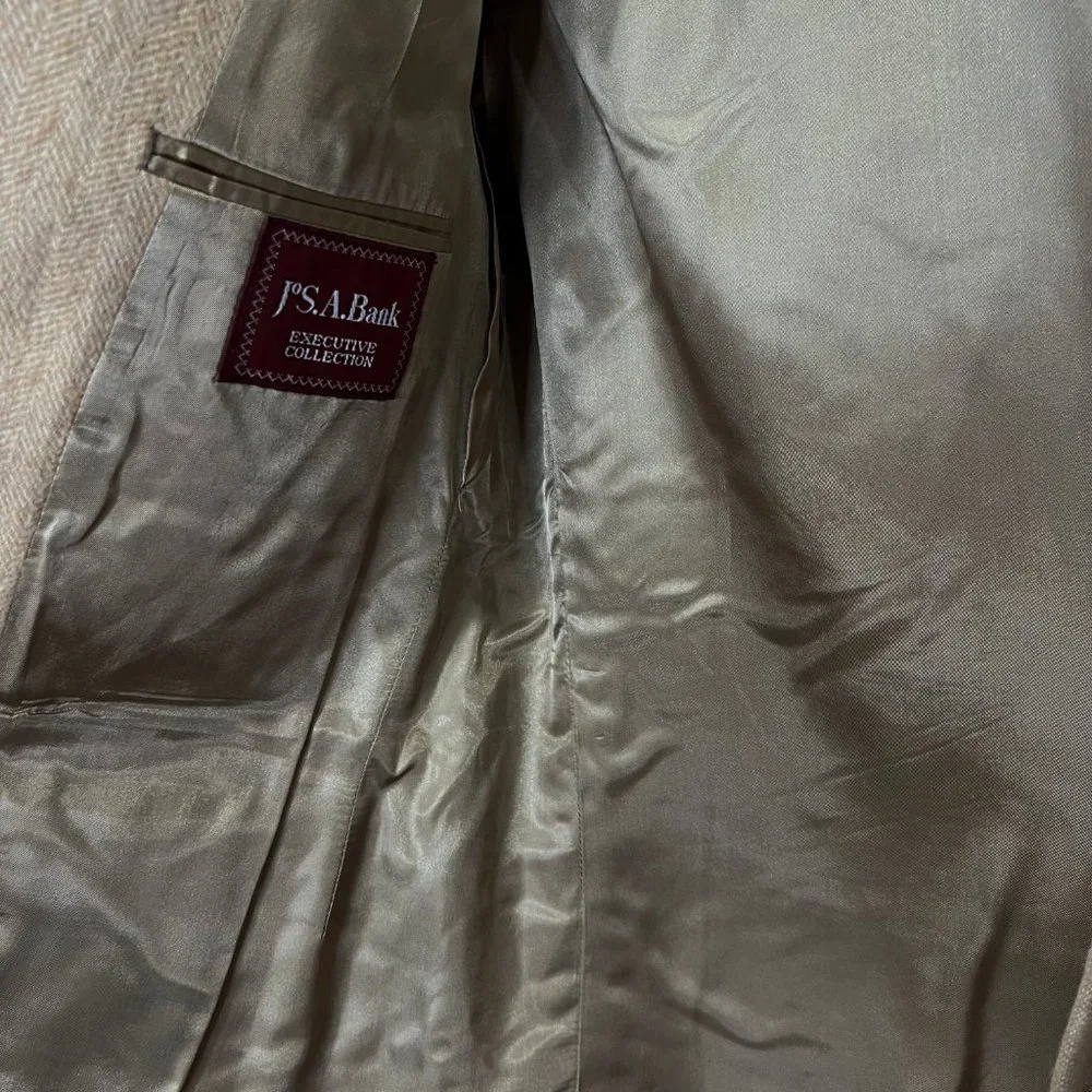 JOS A BANK Men’s Blazer sz 42R Jacket 100% CASHMERE Camel Brown Sport Coat Class